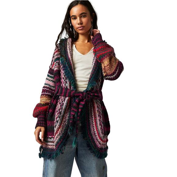 Free People Morgana Cardi Tie Waist Cardigan Sweater - Picture 1 of 11